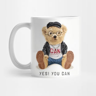 Cute bear design "Yes! You can" Mug